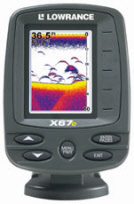 ecoscandaglio x67c visto di fronte Lowrance